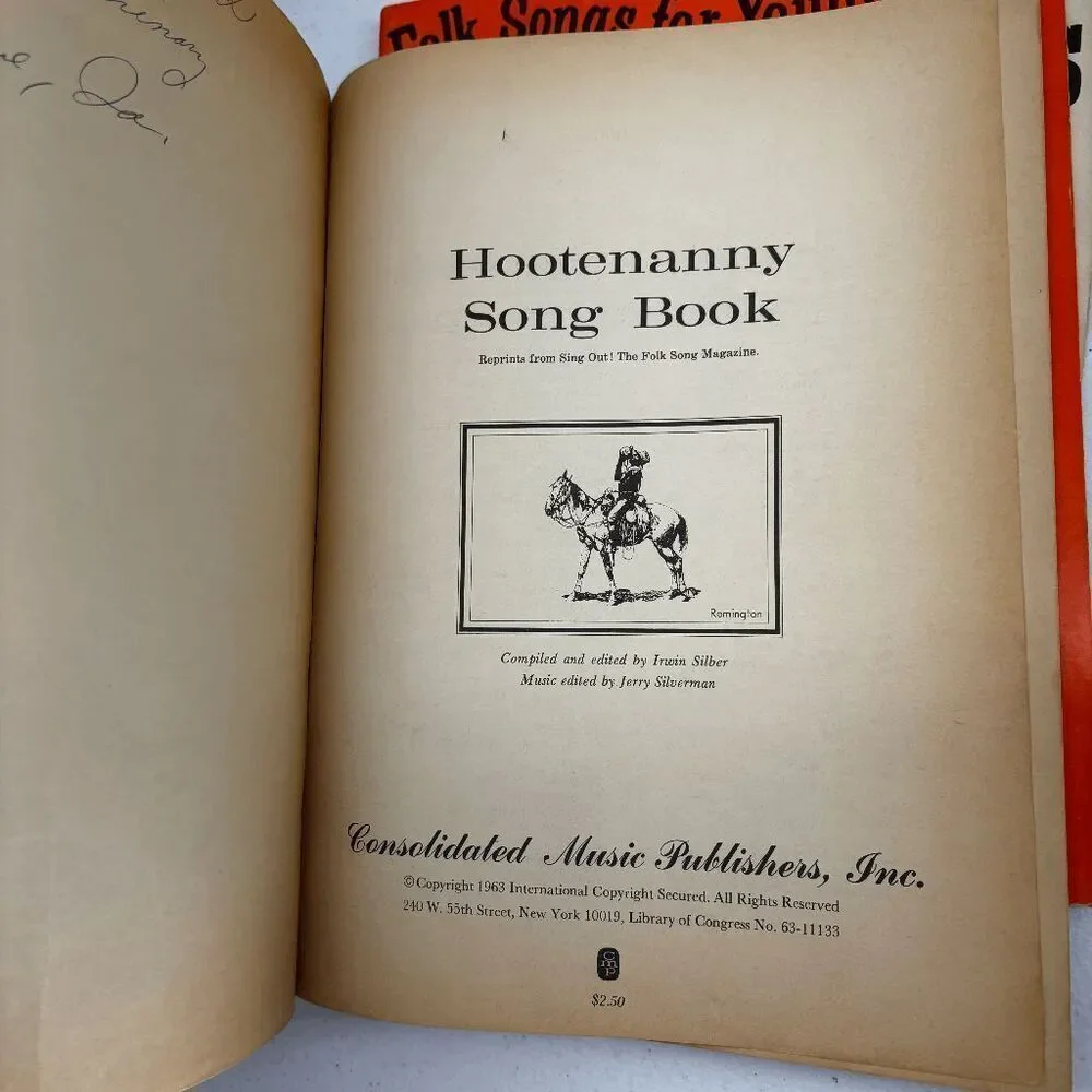 Folk Songs for Young‎ Folk Great Folk Songs Hootenanny Song Book Sheet Music